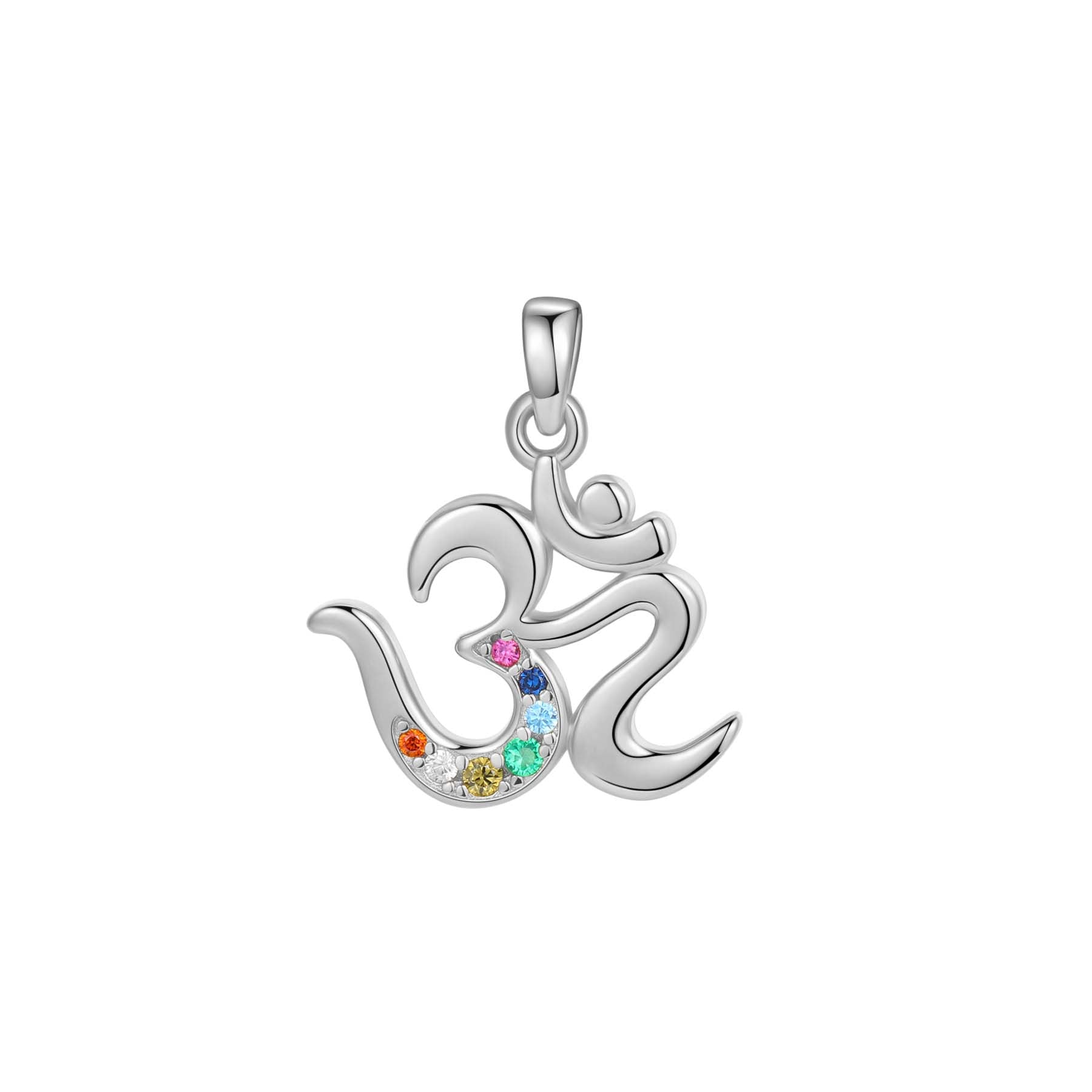Chakra-Om-Anhänger Halskette für Einheit aus Sterlingsilber